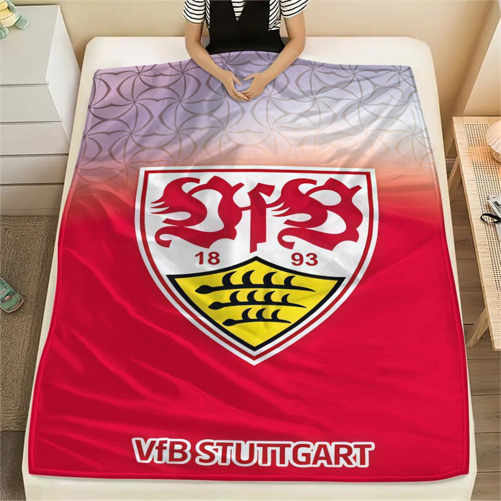 1 Stuk Stuttgart Voetbalclub Print Flanellen Deken Hoge Kwaliteit Warm Comfortabel Deksel voor Alle Seizoenen Perfect voor Cadeaus Woondecoratie