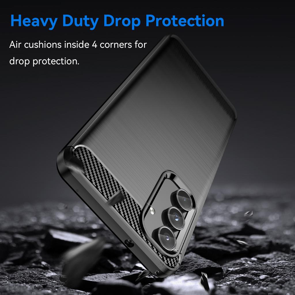 For Samsung Galaxy M55 5G/C55 5G/F55 5G Brushed Phone Case Carbon Fiber Texture Soft TPU Cover