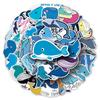 50PCS Cute Whale Stickers - Marine Life DIY Color Painting for Water Bottles and Mochi Decoration
