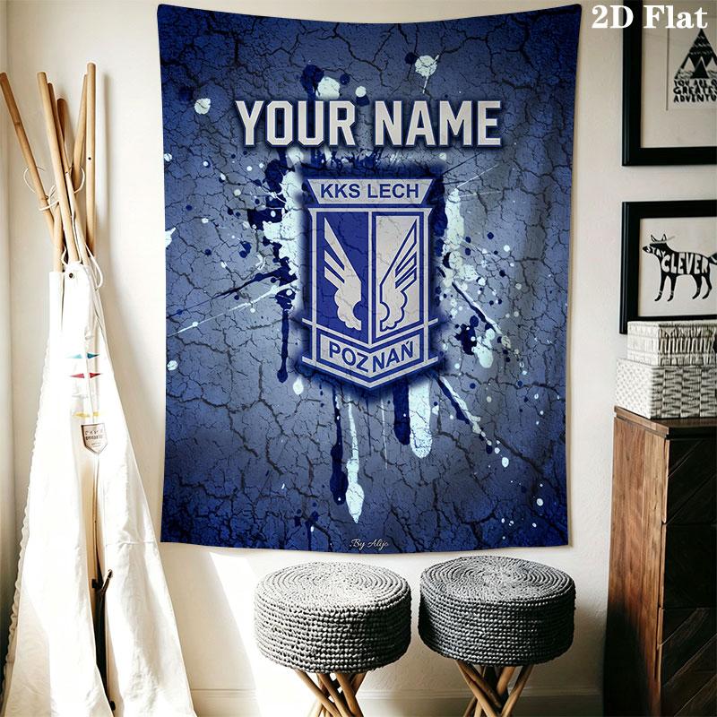 Custom KKS Lech Poznań Wall Hanging Printed Fabric Blanket Decorative Tapestries for Bedroom Living Room Home Decor