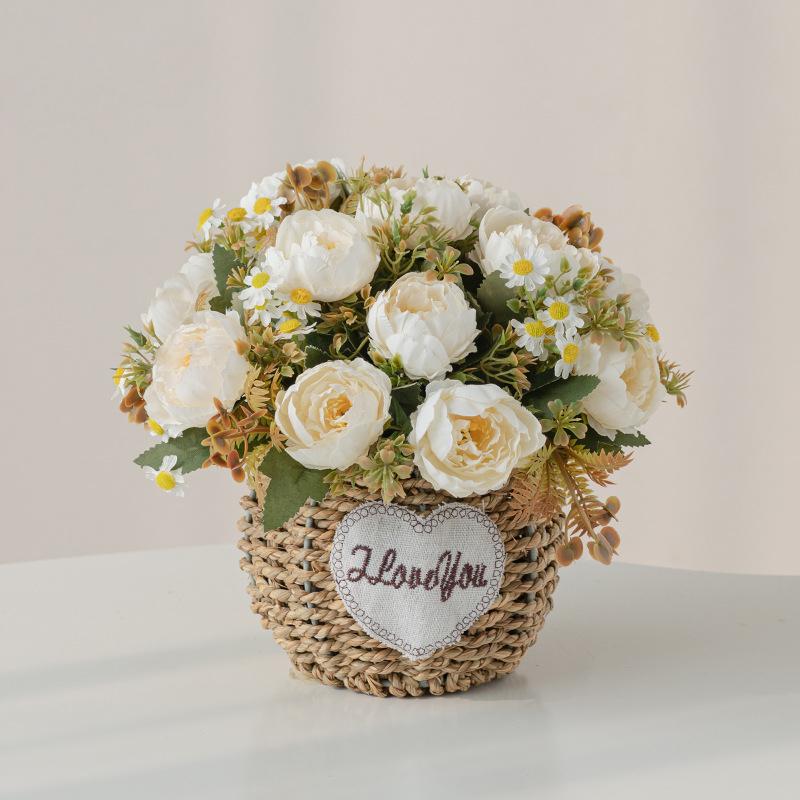 

1 Коробка Искусственных Цветов Ярких Цветов Премиальные Искусственные Цветы Оптом с Реалистичным Листом, Свадебные Осенние и на День Благодарения Подарки 22x20cm