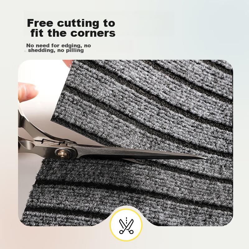 Nanfangshenghuo Entrance Mat, Doormat, Non-Slip Mat, Thickened Outdoor Dust Removal Mat, Entryway Dirt-Scraping Striped Mat, Customizable