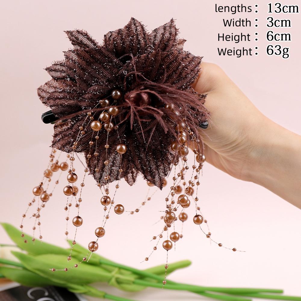 Women's Flower Hair Clip High Quality Acrylic Non-slip Grab Clip Shark Clip Women's Daily Hair Clip