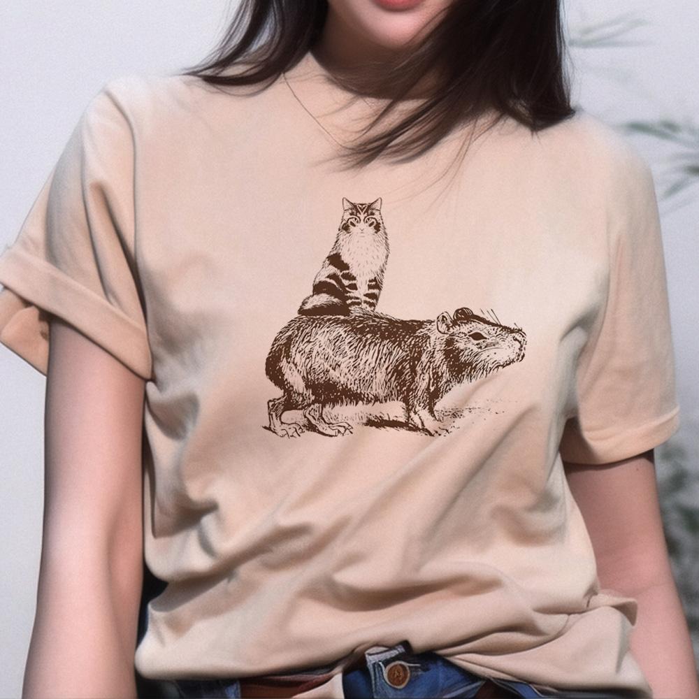 Capybara Top Women Graphic Summer Anime Tshirts feUnisex Comic Funny Unisexga Clothing