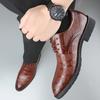 Fashion Men's Dress Shoes Genuine Leather Oxfords Lace-Up Black Brown Business Office Wedding Formal Shoe for Men Classic Italian Style