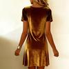 Women's  Velvet Dress Vintage Long Sleeve Casual Dress