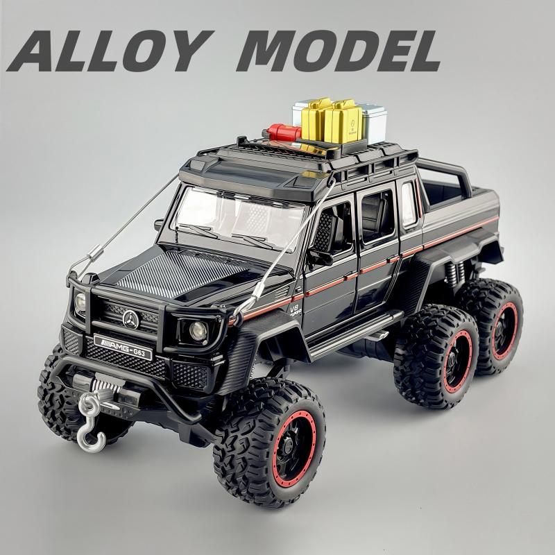 Travel Version 1/24 Benz G63 6*6 Tyre Alloy Pickup Car Model Diecasts Metal Toy Off-Road Vehicles Car Model Sound Light Kids Gift