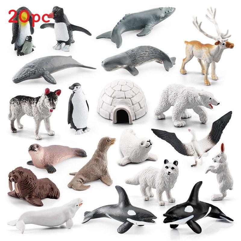 

Животное Полярный Арктический Медведь Пингвин Олень Кит Миниатюры ПВХ Модель Для Детей