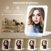LED Foldable Travel Makeup Mirror 3 Colors Light Modes USB Rechargeable Touch Screen Portable Tabletop Cosmetic Mirror Handheld
