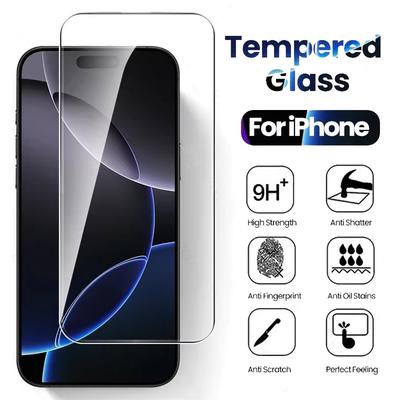Full Cover Tempered Glass For iPhone 17 Air 16 15 14 13 12 11 Pro Max 16 Plus 13 Mini X XR XS Max 6 6s 7 8 Plus 5 5s  Screen Protector Glass Film