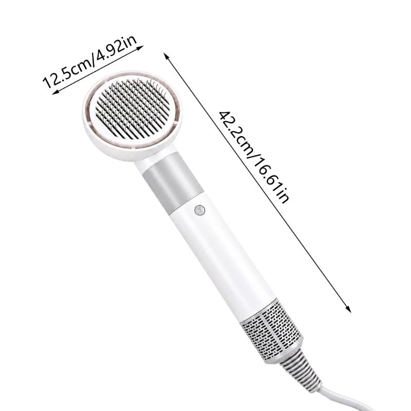 Adjustable Pet Blow Dryer Brush with 3 Temperature Setting, Blue, Yellow, and Red Indicators Light, Low or High Airflows, and Styling Nozzles
