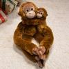 Mother and son chimpanzee doll plush toy little monkey sloth doll girl company soothing doll