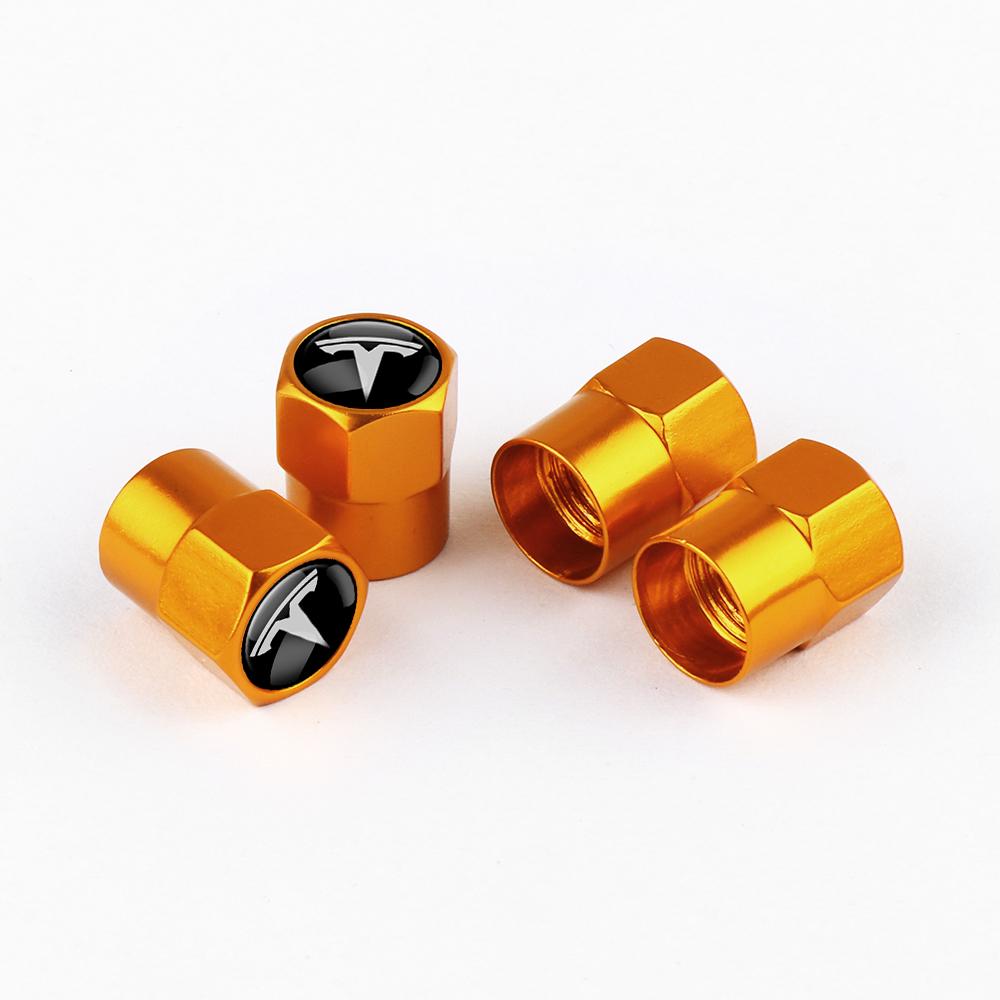 

4Pcs/set Car Tire Valve Caps Trim Airproof Tyre Valve Core Covers For Tesla Model 3 2026 S X Y Style Roadster Auto Accessories For Tesla