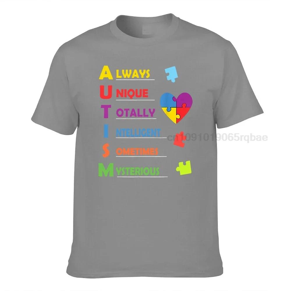 Autism Awareness Autism Acronym And Puzzle Piece Tshirt Cotton Unisexs T Shirt Printed On T Shirt Coupons Party