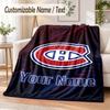Custom Text Flannel Blanket Montreal Canadiens Print Warm Cozy Blanket Home Sofa Bedding