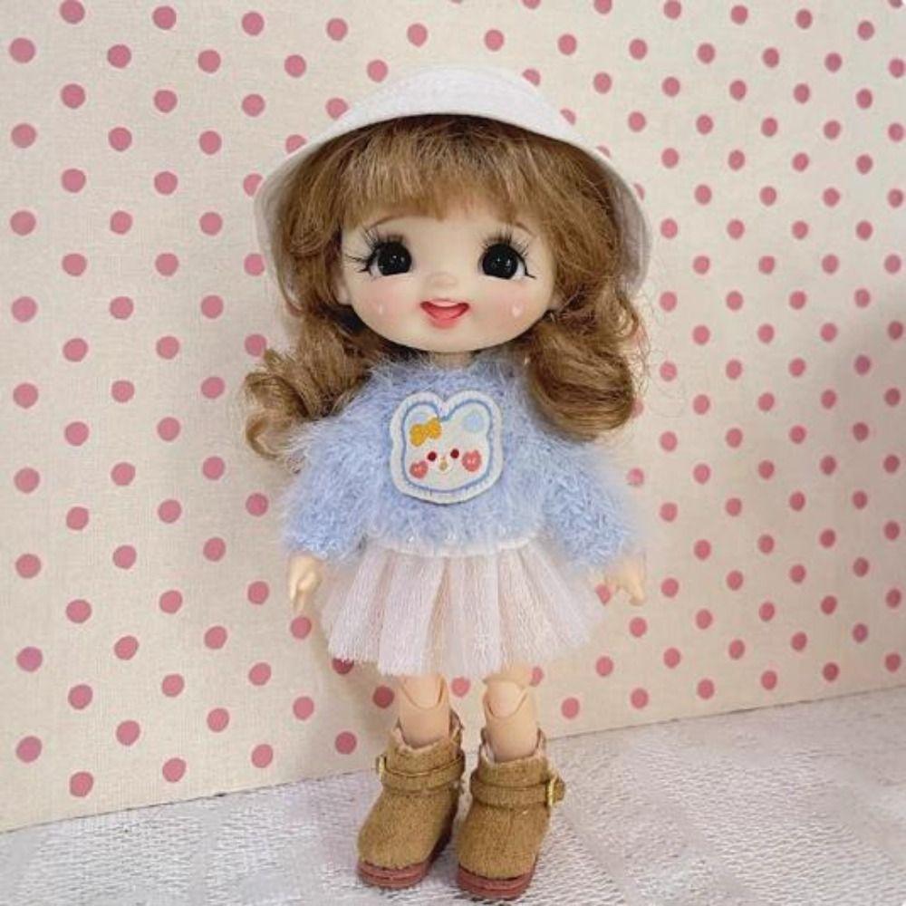 Multicolors Doll Plush Tops Mini Princess White Mesh Skirt for 1/12 BJD Dolls for Ob11 P9 Dolls