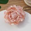 Fabric Flower Satin Rose with Flat Back Handcrafted Blooms Hat Clothes Hair Tie Accessories for DIY Craft Corsage Hairpin Brooch Headband