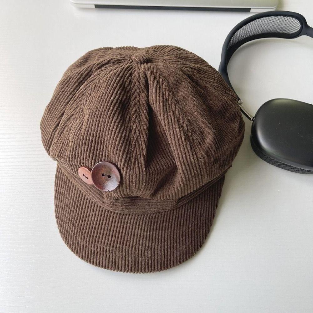 Y2k Double Button Berets Hat Japanese Painter Hat Retro Octagonal Hat  Sweet