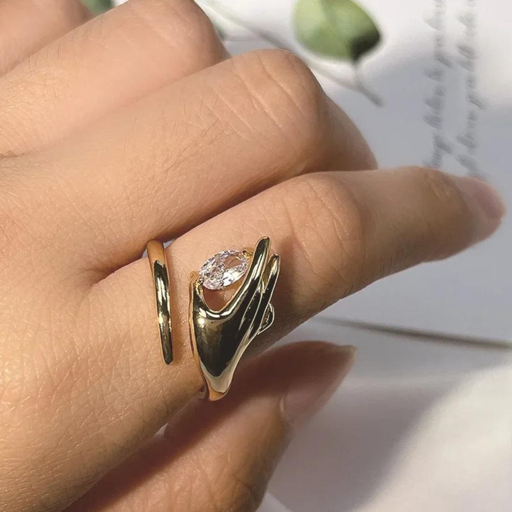 Adjustable Open Hug Ring, Love Romantic Hug Open, Anniversary Jewelry Gift, Unisex, Can Be Used As A Gift For Family And Friends