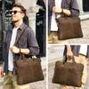 CONTACT'S Genuine Leather Laptop Bags for Men Business Messenger Shoulder Bags for 13.3/15.4/16 Inch Laptop Male Computer Tote Bags