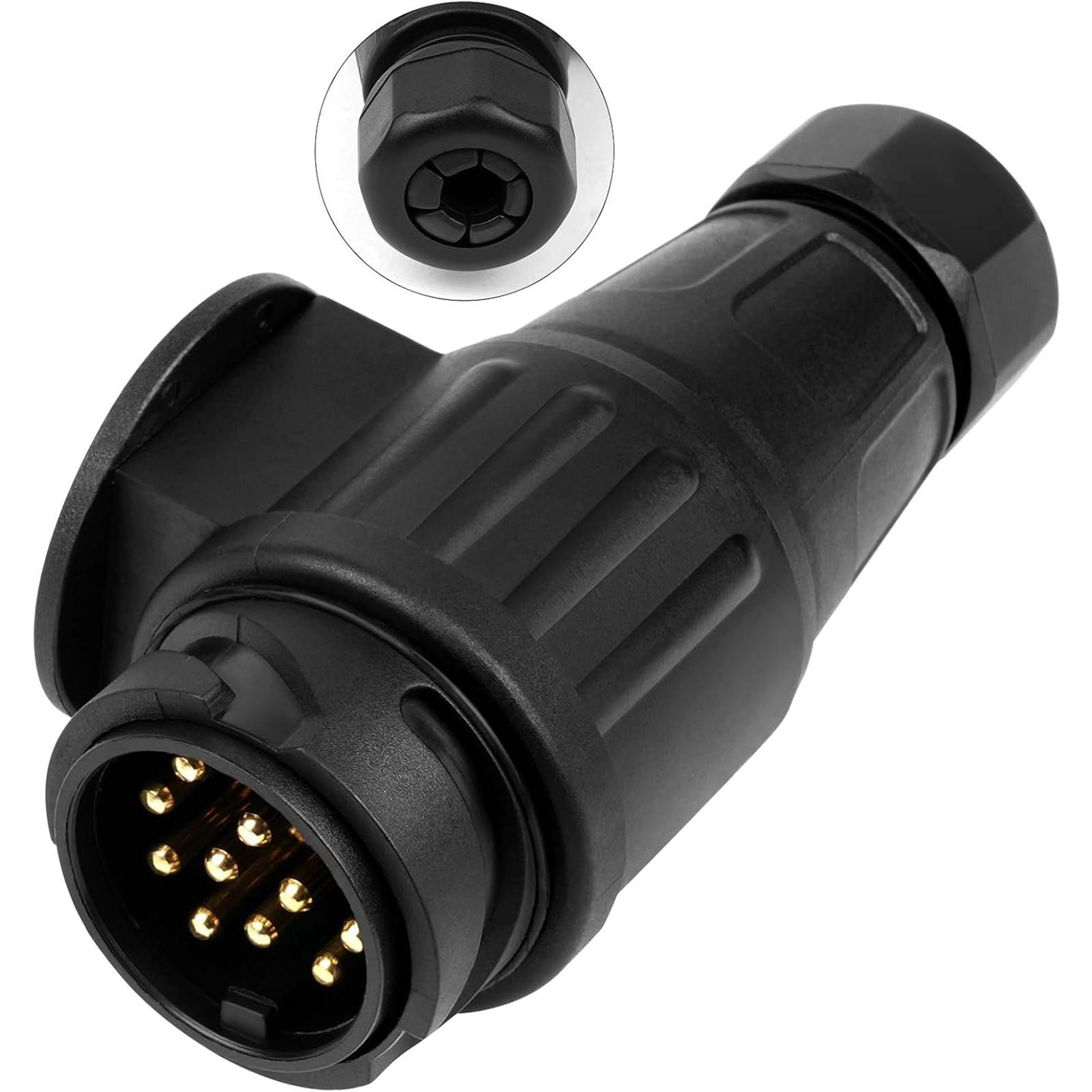 12V 13 Pin Trailer Adapter Electric Trailer Plug Waterproof Plastic 13 Pole Wiring Connector Adapter 12V 13 Pin