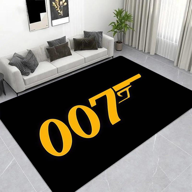 Spy Agent Suit Style Printed Area Rug, Non-Slip Living Room Floor Mat Home Decor