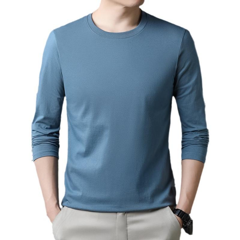 Men's T-shirt Long Sleeve Casual Versatile T-shirt Men's Pure Cotton Undershirt Cotton Undershirt