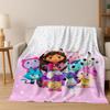 Coperta Flanella Cartone Animato 3D Carina Bambola Gabby Regalo Bambina, Coperta Morbida Calda e Accogliente per Casa Camera da Letto Letto Divano Copertura Bambino