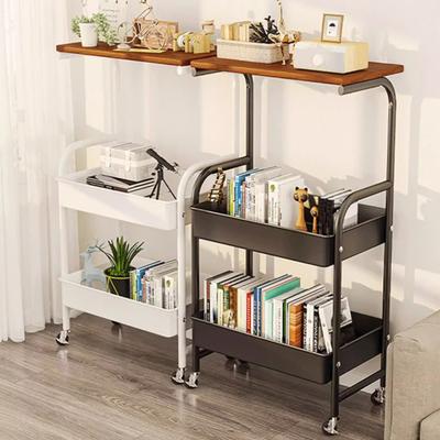 3-Tier Rolling Cart with Wheels Multifunctional Utility Organizer Cart Kitchen Bathroom Living Room Office Sofa Bedside Toys Snacks Storage Rack