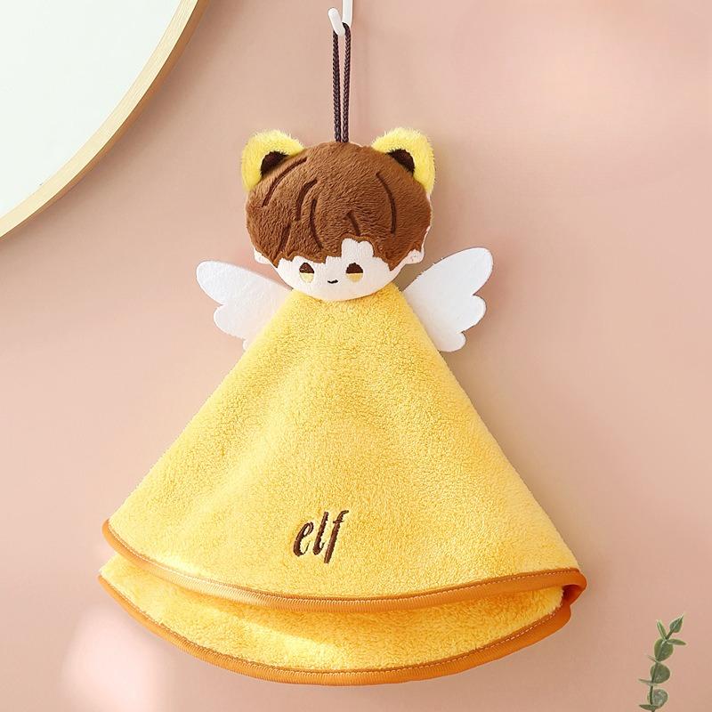 

Trendy Hanging Hand Towel Set: Cartoon - Printed, High - Absorbency Rags, Perfect for Kids Bathrooms & Modern Home Decor 29X30 жовтий
