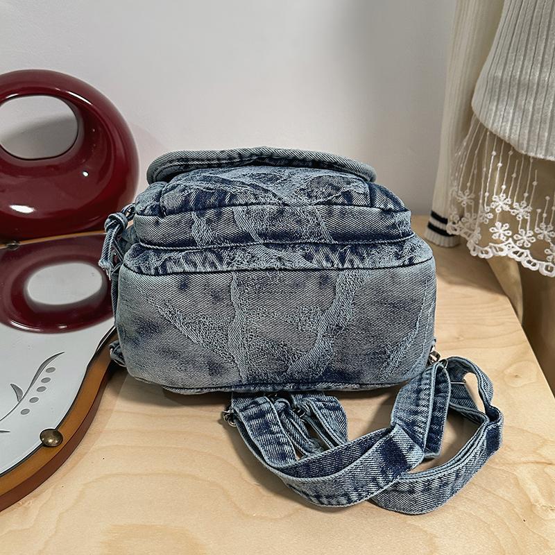 Denim Rucksack Reise Leichter Rucksack Multifunktionale Brusttasche