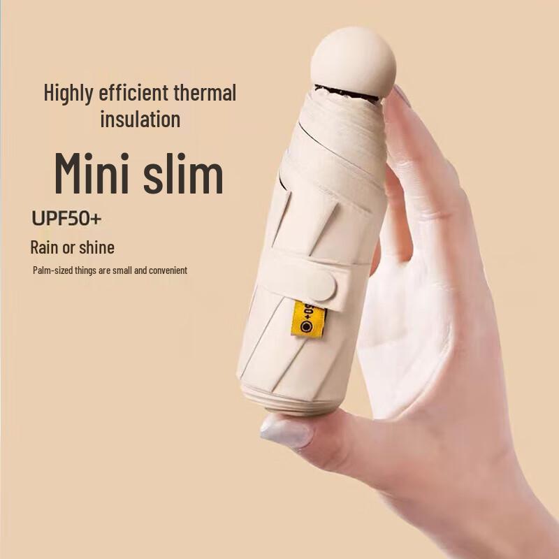 Baizao Portable Mini Tri-Fold Sun & Rain Umbrella