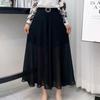 Black Skirt Women's Summer Dress Mid-length Culottes Pleated High Waist Eight-point Wide-leg Pants Skirt