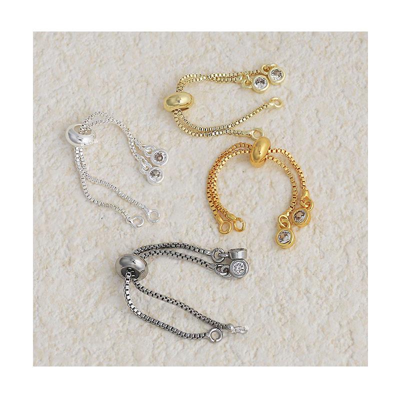 Adjustable 18K Gold Zircon Bracelet Extension Chain – Color-Preserving DIY Jewelry Accessory