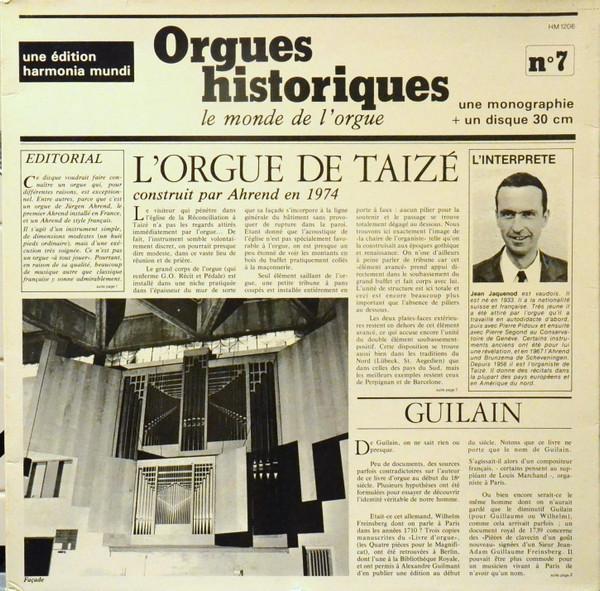 

LP Record JEAN JAQUENOD Jean Adam Guilain Lorgue De Taize HM1206 HARMONIA MUNDI 1976 France Classical Used