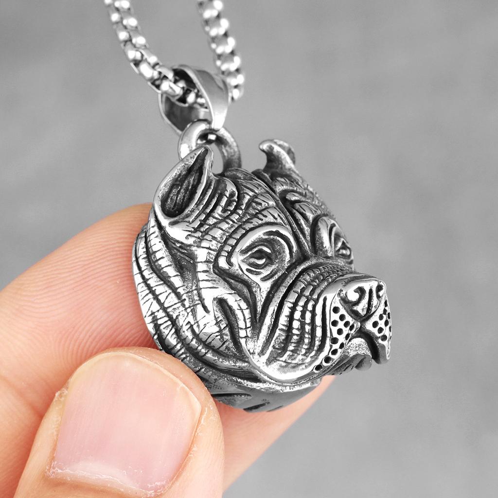 Bull Dog Tier Edelstahl Herren Halsketten Anhänger Kette Punk Hip Hop für Freund Männlich Schmuck Kreativität Geschenk Großhandel