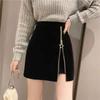 Korean High-Waist Wool A-Line Short Skirt - Winter Casual Slimming Design for Female Students