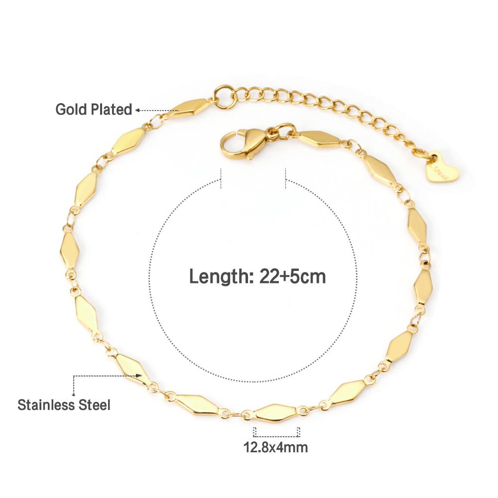Gold Paperclip Chain Ankle Bracelet Jewelry For Beach Vacation And Summer Holiday