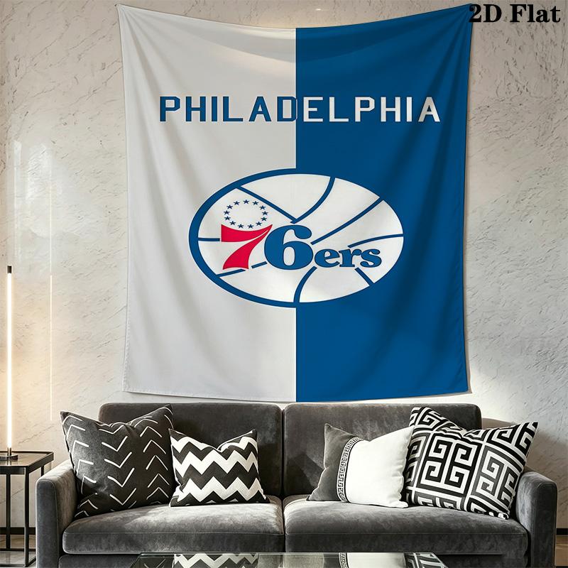 Sixers Logo Blue Background Bedding 1 Duvet Cover 2 Pillowcase Without Core Christmas Birthday Gift Duvet Cover And Pillowcase