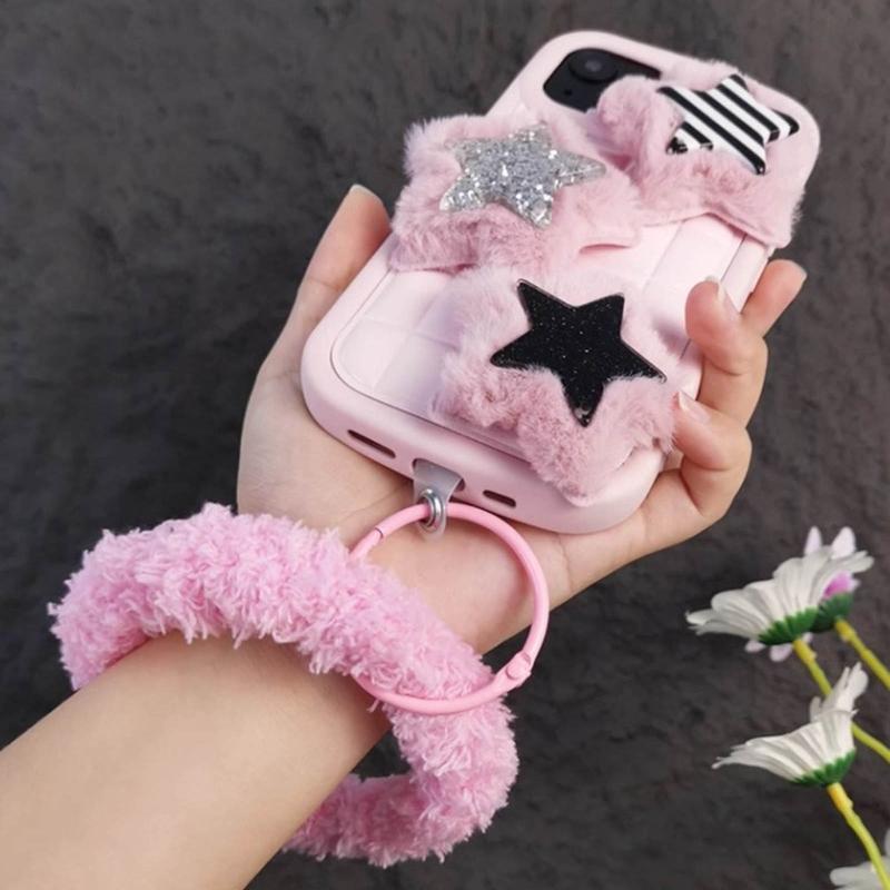 Trendy Phone Accessory Plush Key Organize Anti Drop Keychain Versatile Wristband