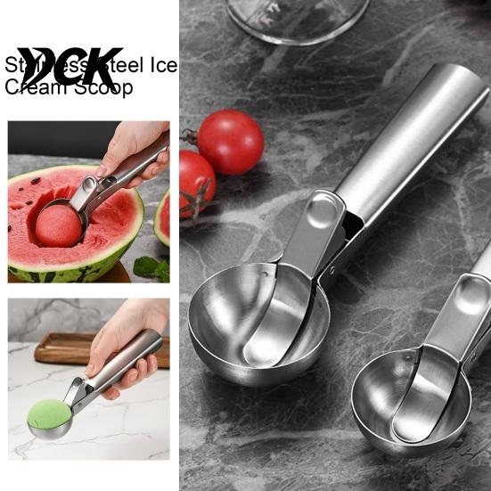 Ergonomic Kitchen Utensil for Baking Stainless Steel Ice Cream Scoop with Trigger, Easy Release Hard Multipurpose Tool Muffins Dough Scooper,