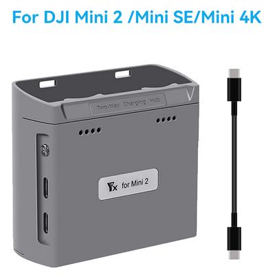 For DJI Mini 4K/MINI 2/Mini 2 SE Charging Hub 2-ways Battery USB Charging Remote Control Batteries Power Bank Drone Accessories
