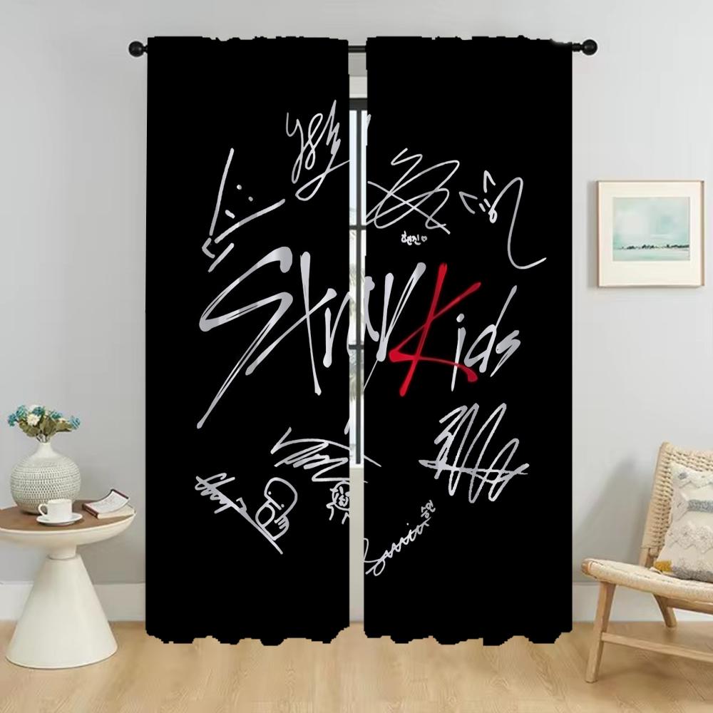 

Современные шторы для гостиной, 2 шт., тюль KPOP-straykides для спальни, украшение на Хэллоуин, затемняющие шторы, перегородка W86xH137cmx2pcs-CL