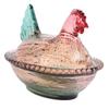   Bowl with Lid Vintage Fun Chicken Shaped Glass   Jar for Snacks   Fruits Desserts