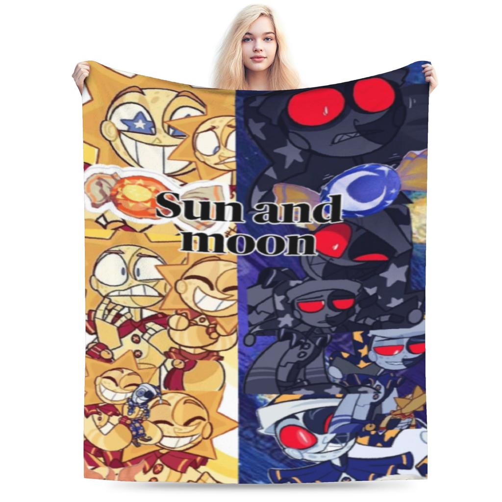 Coperta Divertente Sundrop E Moondrop fnaf Leggera Sottile Flanella Comoda Coperta da Divano Lavabile in Lavatrice