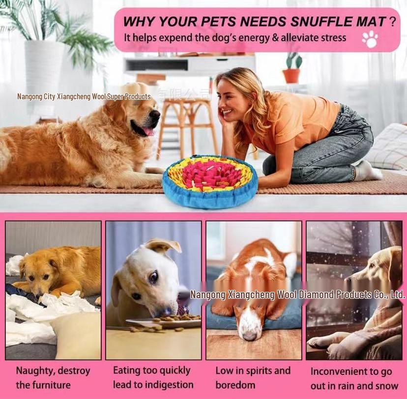 Snuffle Mat Dog Toy: Encourages Foraging, Slow Eating, and Mental Stimulation for Dogs