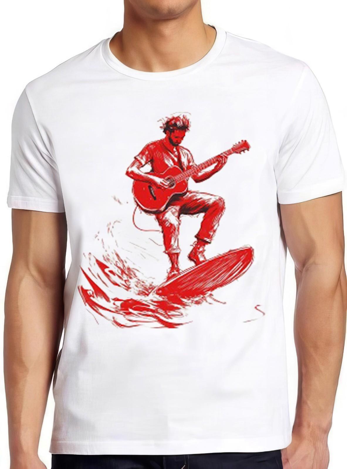 Guitariste surfeur croquis humoristique hilarant dr?le musique cadeau t-shirt 2203 S