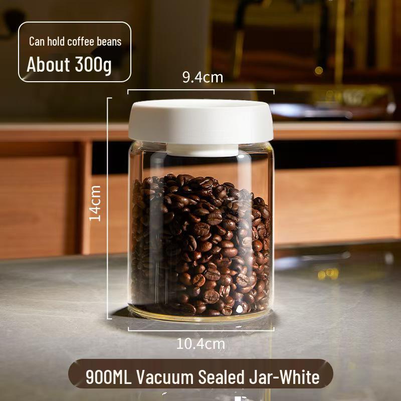 Vacuum-Sealed Moisture-Proof Glass Coffee Storage Jar