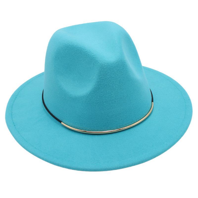 Top Hat Wool Felt Hat Men'S And Women'S Wool Hat Jazz Hat Flat Edge Sun Hat Tide