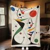 1PC Abstract ArtOutdoor Flannel Blanket - Soft Plush Decor for Picnics, Camping, Bedroom, Playroom, Office, or Lunch Break 1246A